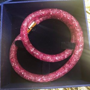 SWAROVSKI Stardust 5139747 Pink Crystals Double Wrap Bracelet